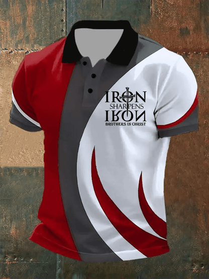 Men's Retro Faith Casual Printed Polo Shirt