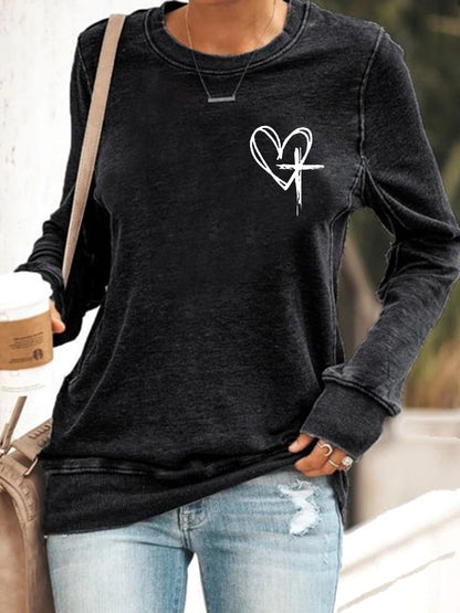 Women's Love Like Jesus Jesus Has My Back Print Sweatshirts