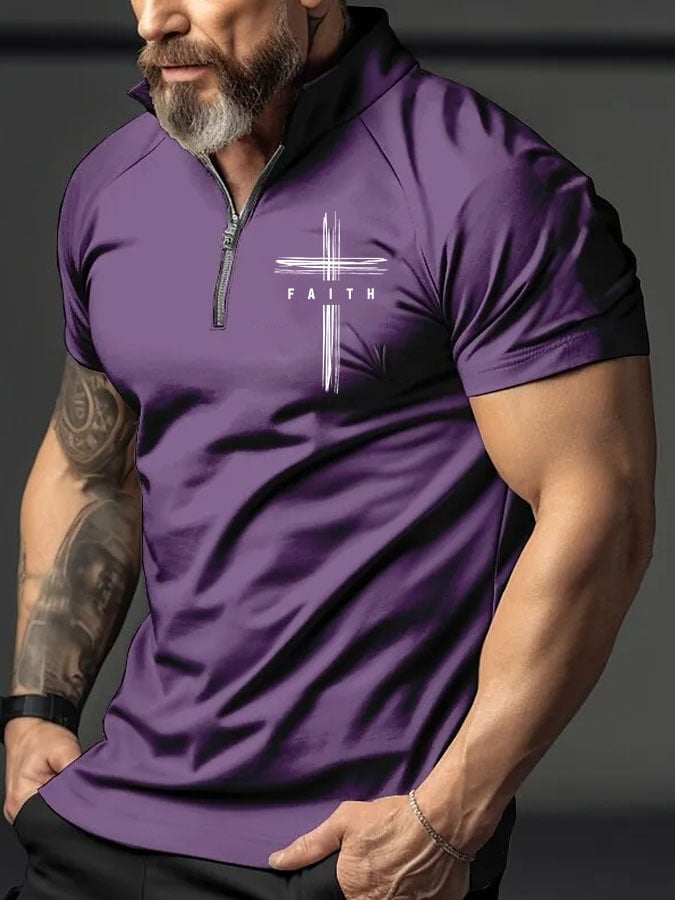 Men's Faith Print Polo Shirt