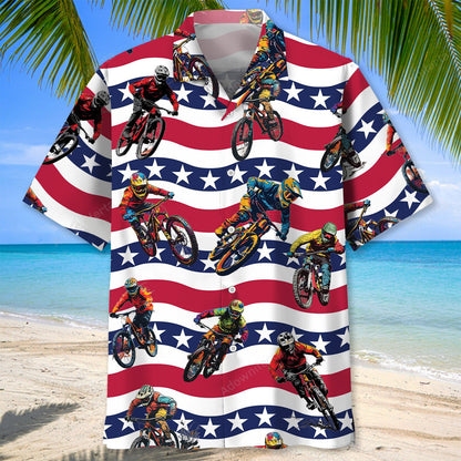 America Mountain Bike Hawaiian Shirt