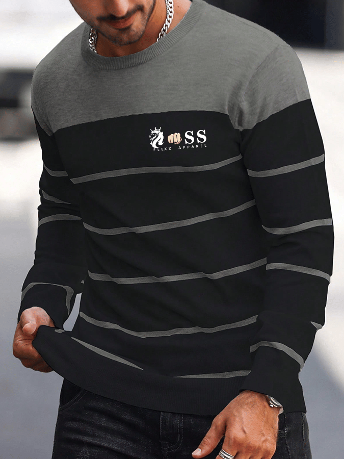 Stilvolles Langarm-T-Shirt mit Buchstaben-Print für Herren