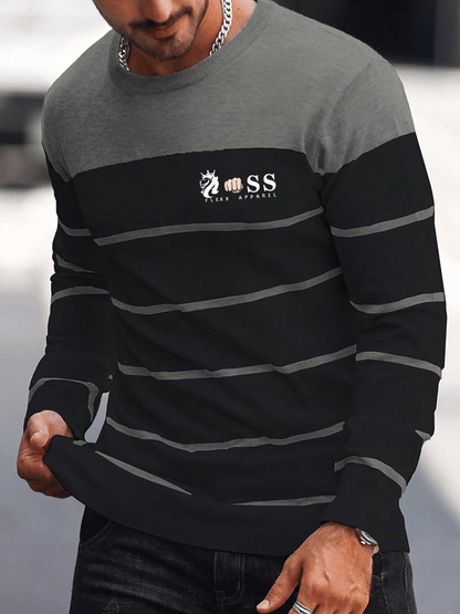 Stilvolles Langarm-T-Shirt mit Buchstaben-Print für Herren