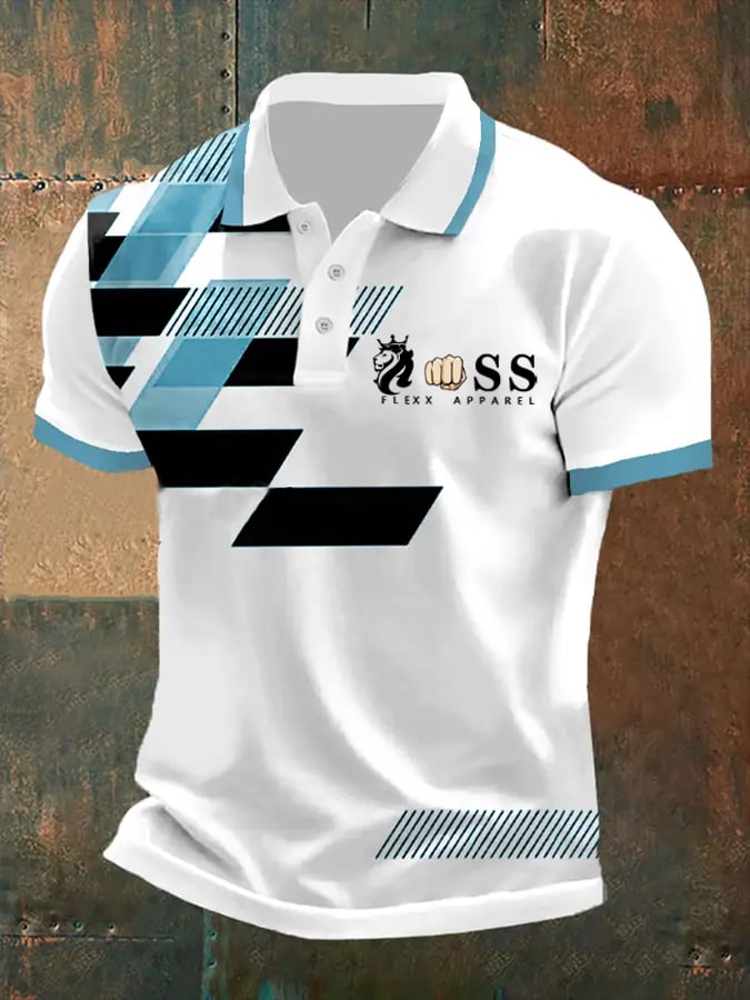 Lässiges Poloshirt für Herren mit Retro-Buchstabendesign