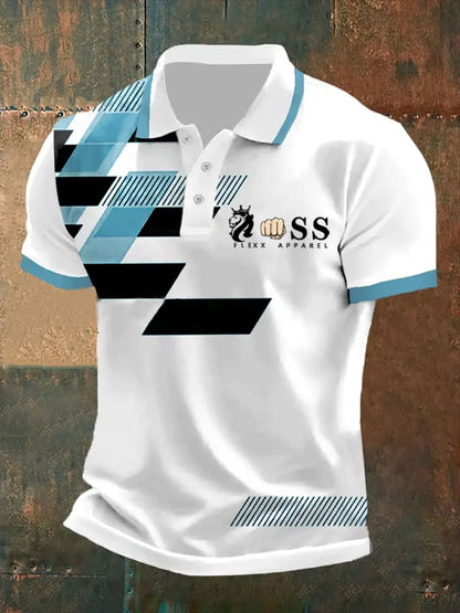 Lässiges Poloshirt für Herren mit Retro-Buchstabendesign