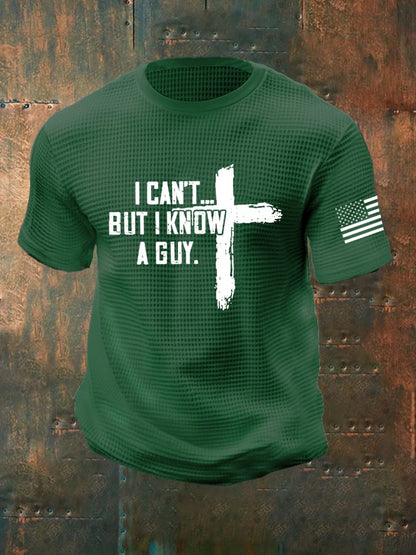 Men's I Can't But I Know A Guy Print Waffle T-shirt