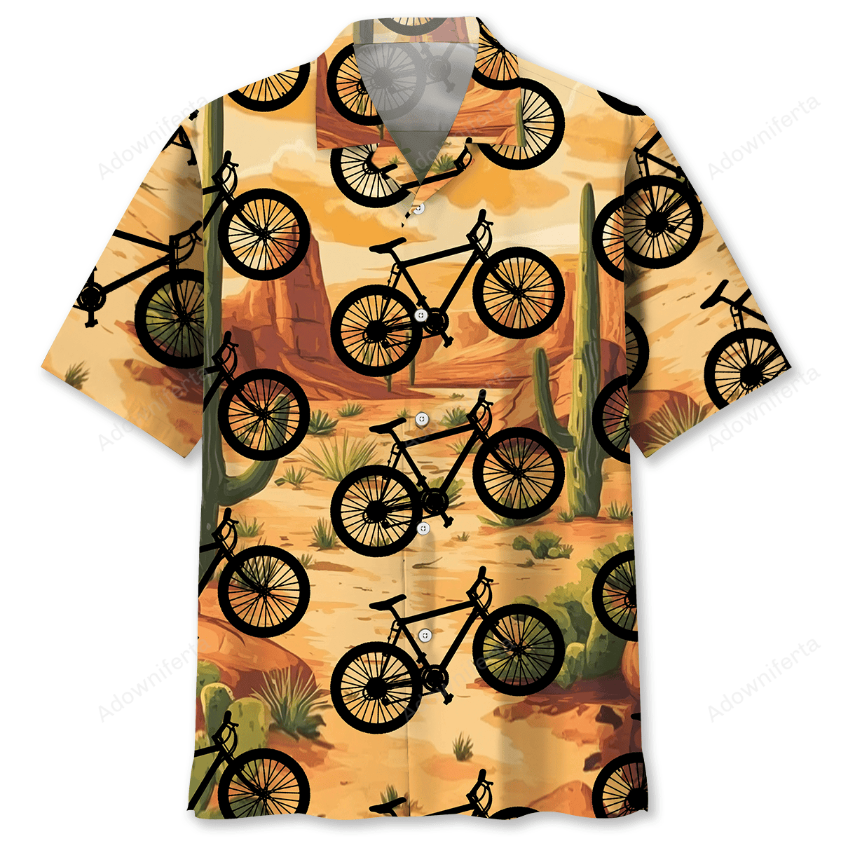 Mountain Bike Desert Cactus Hawaiian Shirt
