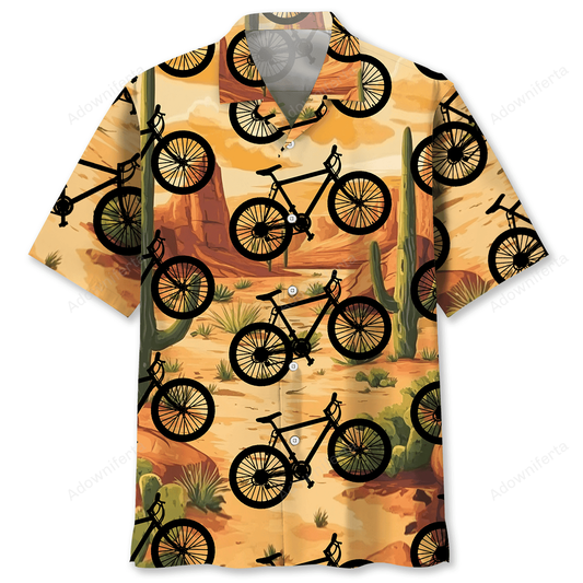 Mountain Bike Desert Cactus Hawaiian Shirt
