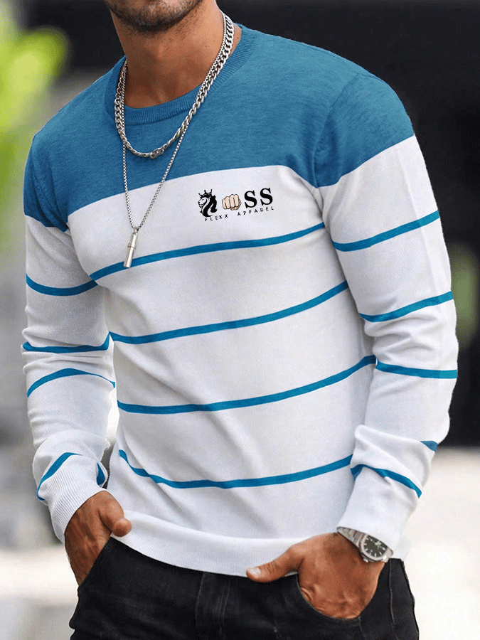 Stilvolles Langarm-T-Shirt mit Buchstaben-Print für Herren