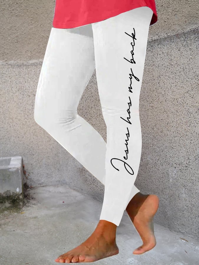 Women's 'jesus has my back' printed leggings