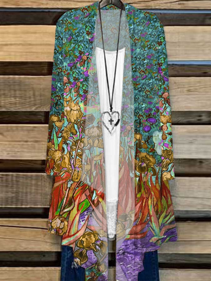 Women's Floral Print Casual Long Sleeve Cardigan