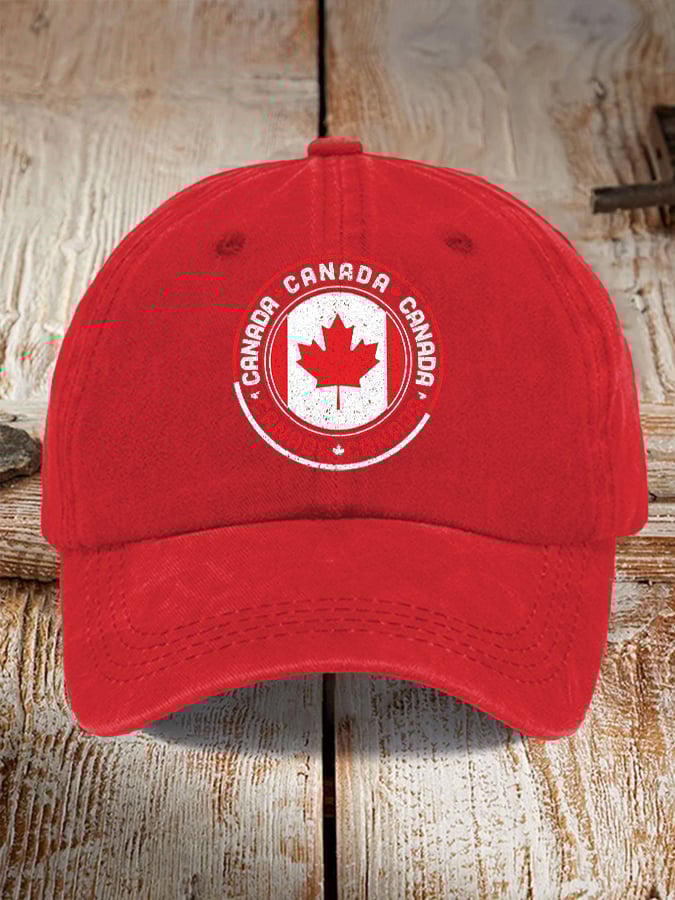 Unisex Retro Canada Day Print Baseball Cap