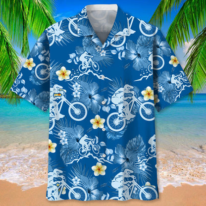 Mountain Bike Blue Nature Hawaiian Shirt
