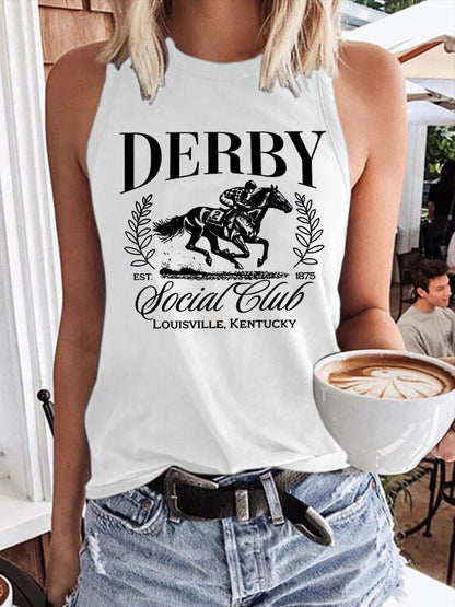 Women's Derby Day Print Casual Tank Top