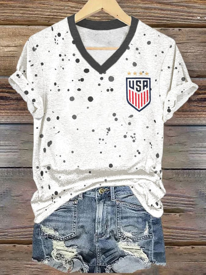 Women's USA Falg Printed T-shirt