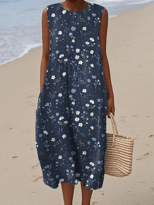 Women's Vintage Floral Print Dress