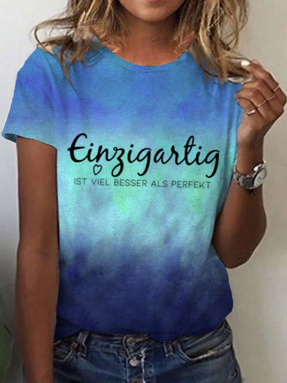 Women's Inspirational Quotes Print Casual Tee