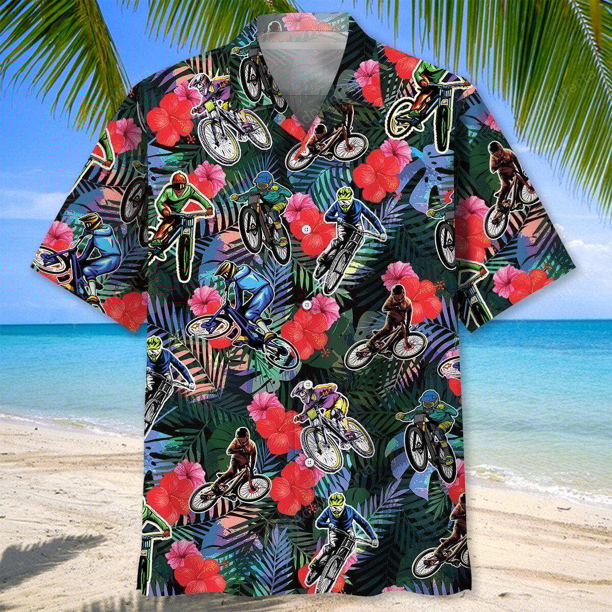 Mountain Bike Tropical Hawaiian Shirt