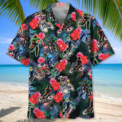 Mountain Bike Tropical Hawaiian Shirt