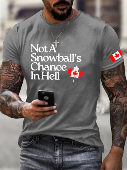 Men's Not A Snowball's Chance in Hell  Print Crew Neck T-Shirt