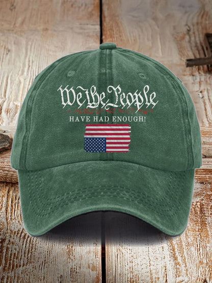 Retro We The People Have Had Enough Print Baseball Cap