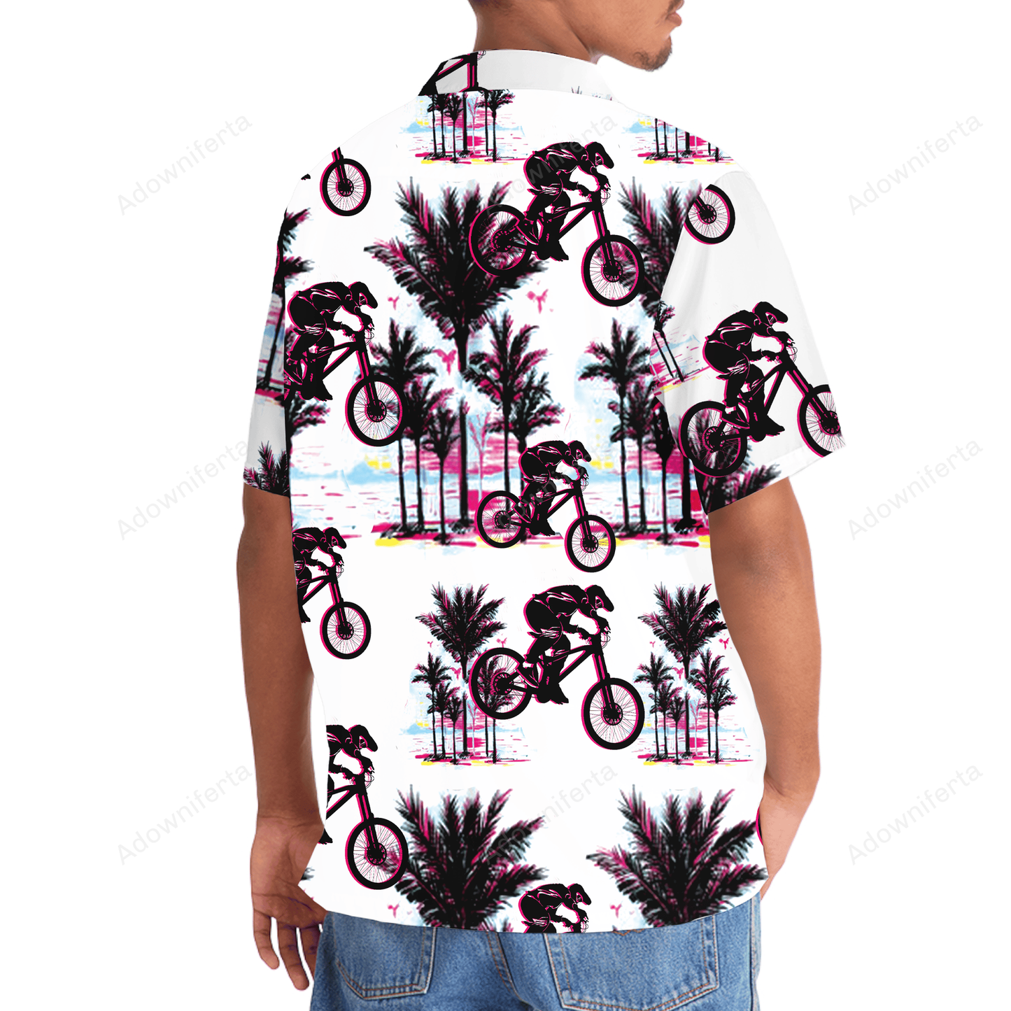 Mountain Bike Abstract Hawaiian Shirt