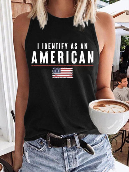 Women's I Identify As An American Print Tank Top