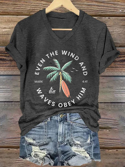 Women'S Casual Christian Scripture Graphic Print Short Sleeve T-Shirt