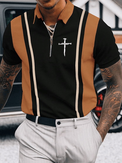 Men's Faith Printed Casual Polo Shirt