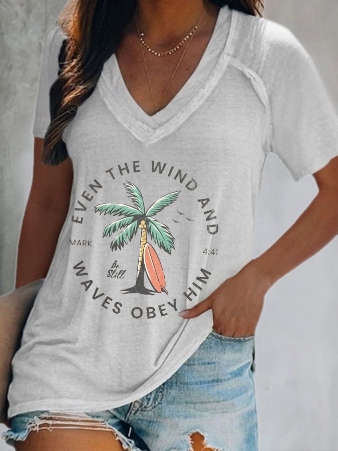 Women'S Casual Christian Scripture Graphic Print Short Sleeve T-Shirt