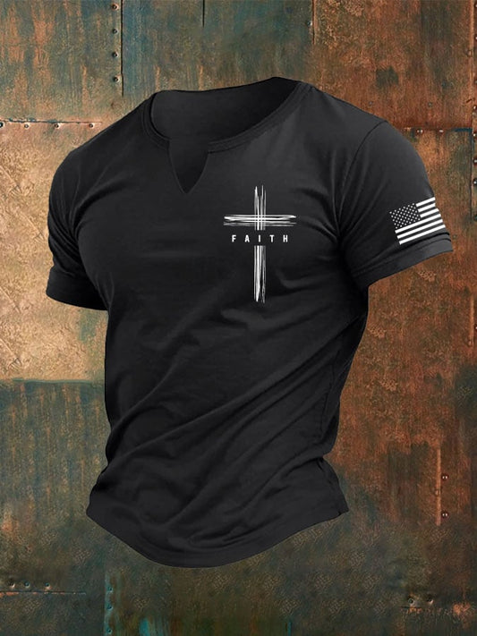 Men's Faith Cross Printed Top