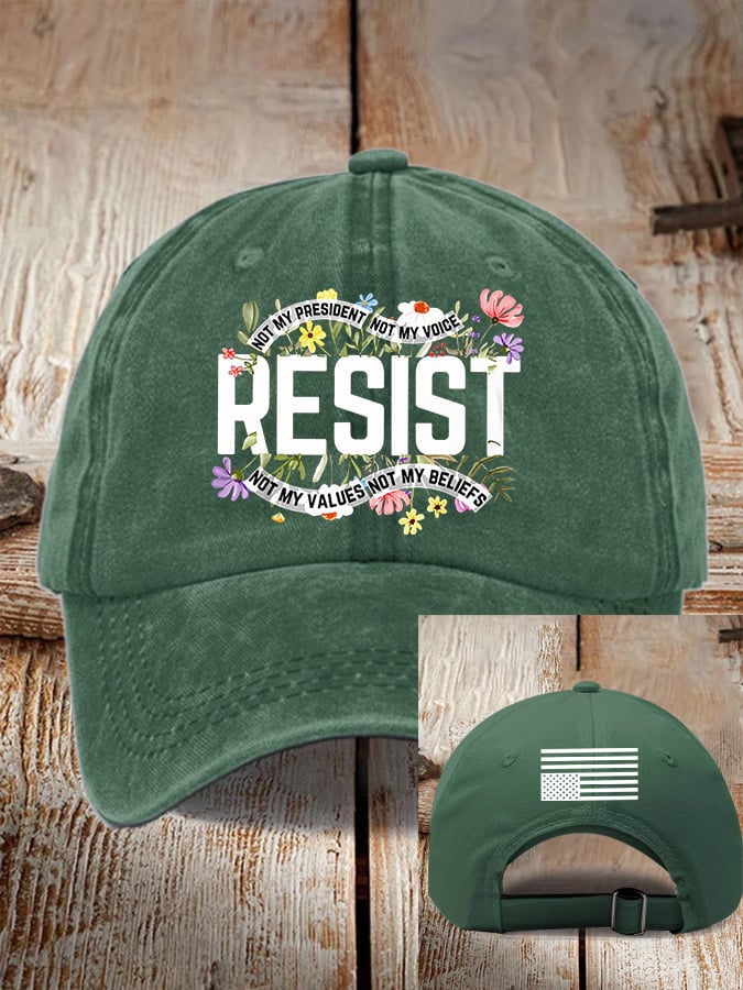 Retro Resist Not My President, Not My Voice, Not My Values, Not My Beliefs Print Baseball Cap