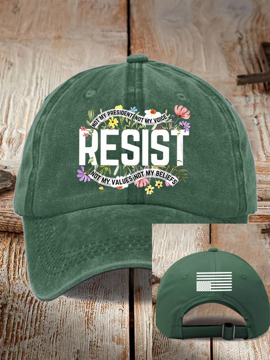 Retro Resist Not My President, Not My Voice, Not My Values, Not My Beliefs Print Baseball Cap