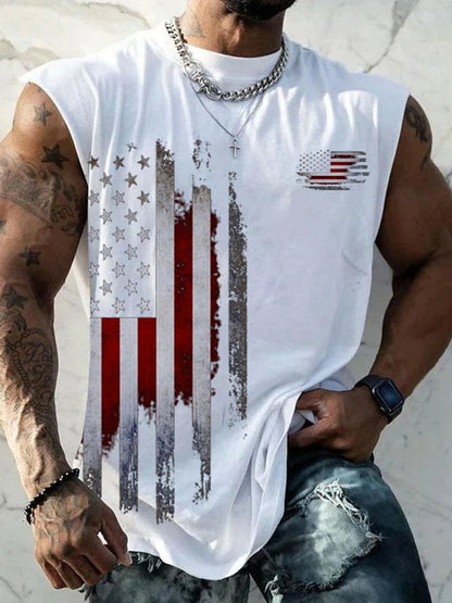 Men's Vintage Flag Print Tank Top