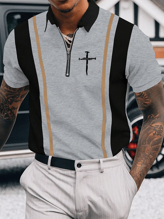 Men's Faith Printed Casual Polo Shirt