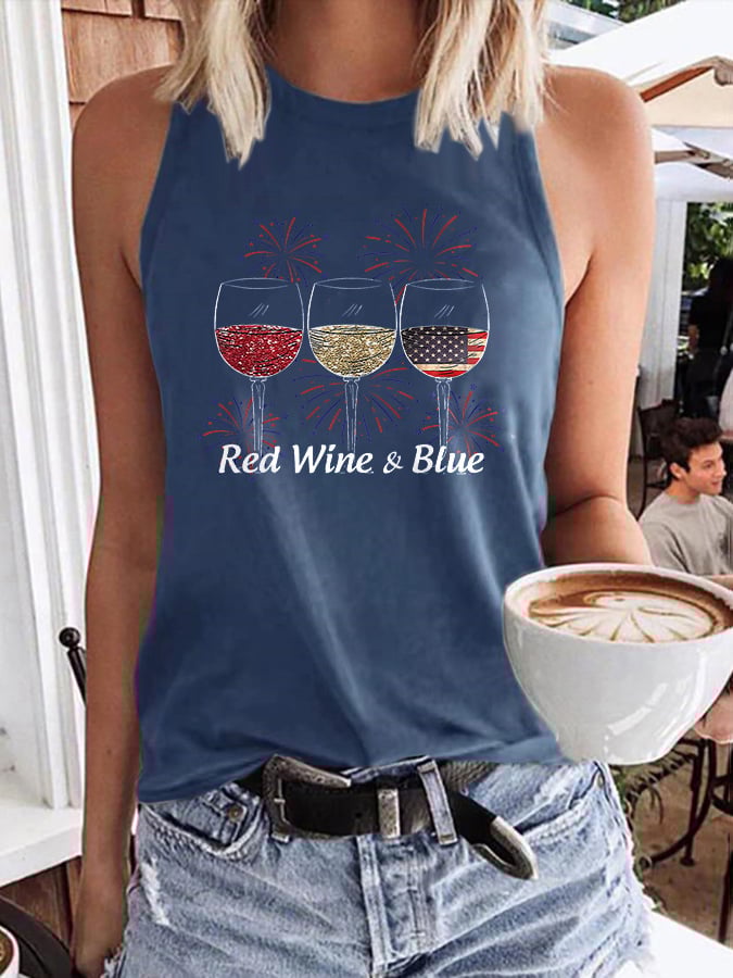 🔥Last Day 49% Off🔥Women's Red Wine and Blue Print Vest