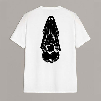 Oral Sex with Ghost Dirty Love Casual Black and White Print T-shirt