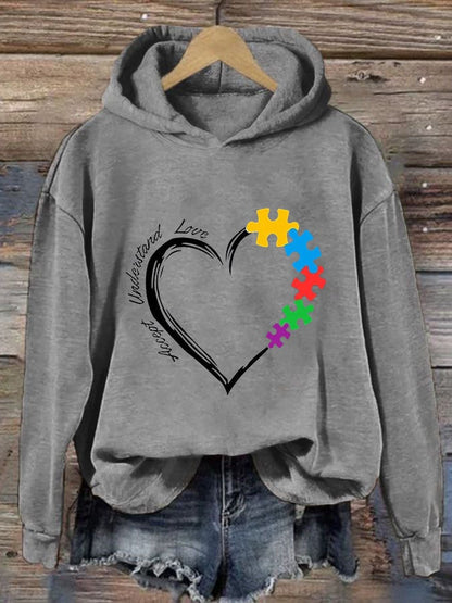 Women'S Casual Autism Awareness Printed Long Sleeve Sweatshirt