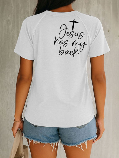 Women's Faith Cross Printed Short Sleeve T-shirt