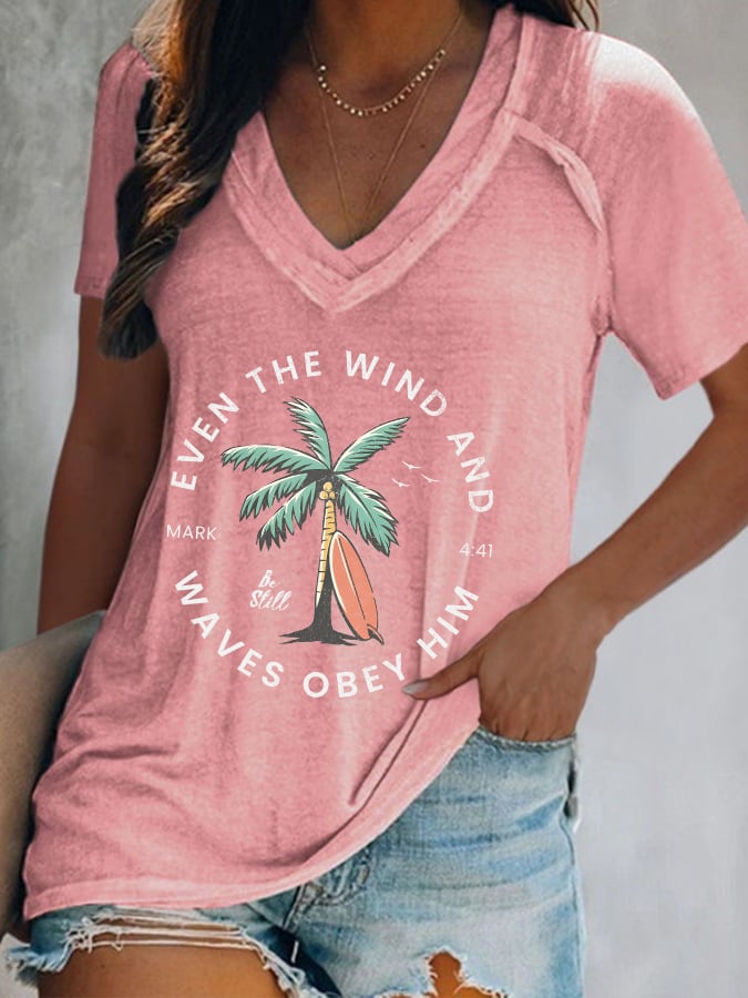 Women'S Casual Christian Scripture Graphic Print Short Sleeve T-Shirt