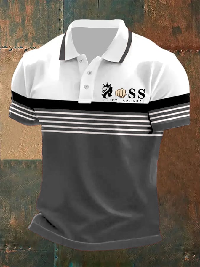 Lässiges Poloshirt für Herren mit Retro-Buchstabendesign