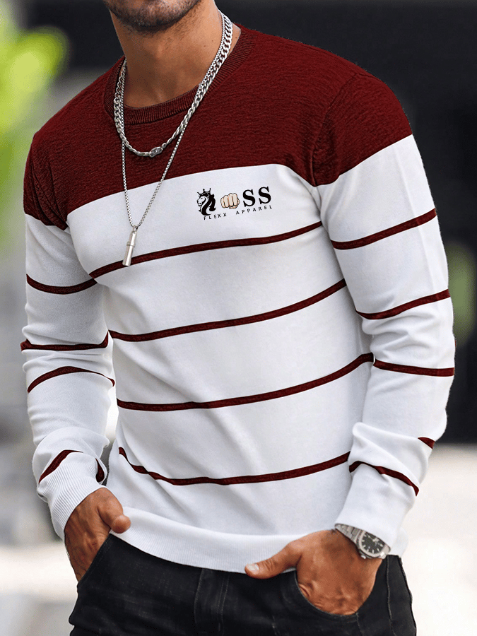 Stilvolles Langarm-T-Shirt mit Buchstaben-Print für Herren