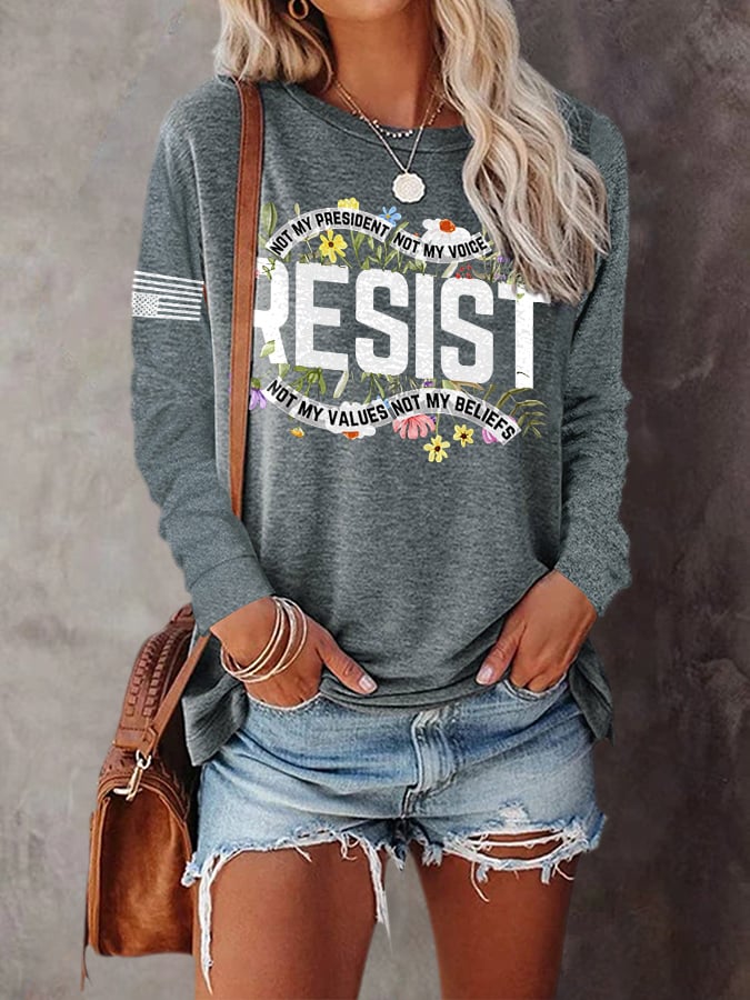 Retro Resist Not My President, Not My Voice, Not My Values, Not My Beliefs Print T-Shirt