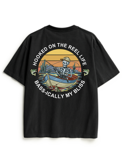 Hooked on the Reel Life Unisex Heavyweight Cotton T-Shirt