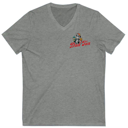 Dad Tax Pattern Print 100%Cotton V Neck T-Shirt