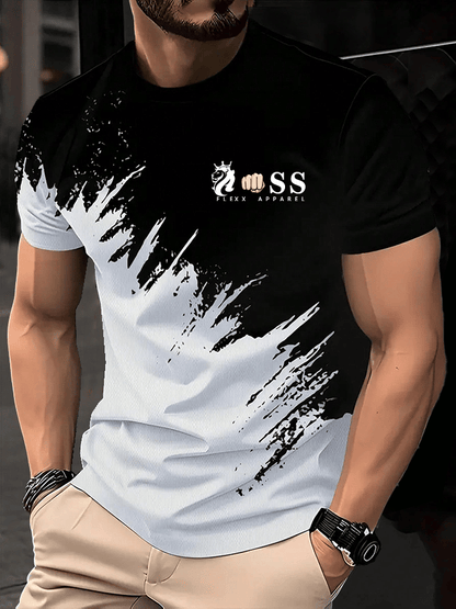 Lässiges T-Shirt mit Rundhalsausschnitt und modischem Aufdruck für Herren