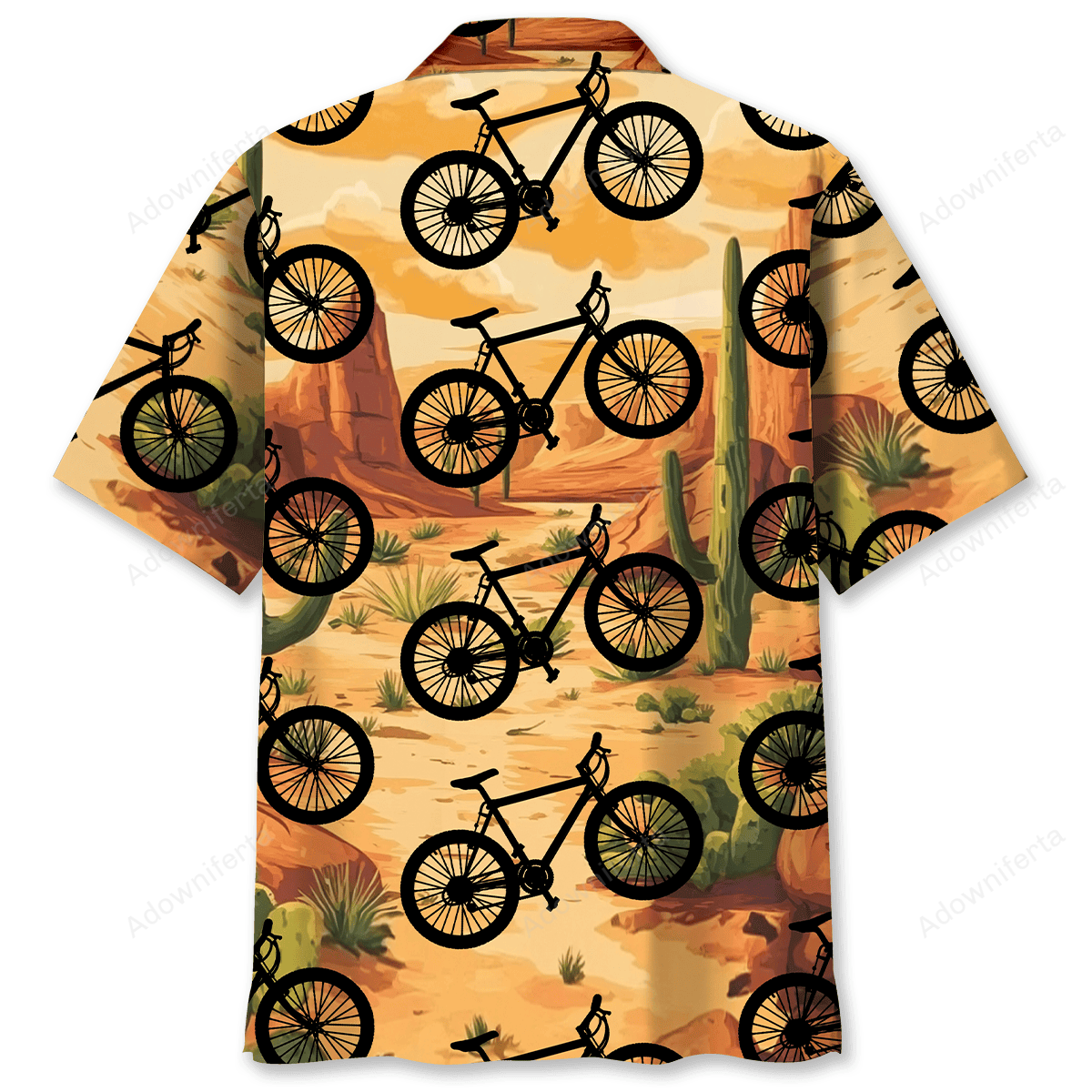 Mountain Bike Desert Cactus Hawaiian Shirt