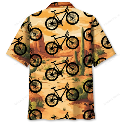 Mountain Bike Desert Cactus Hawaiian Shirt