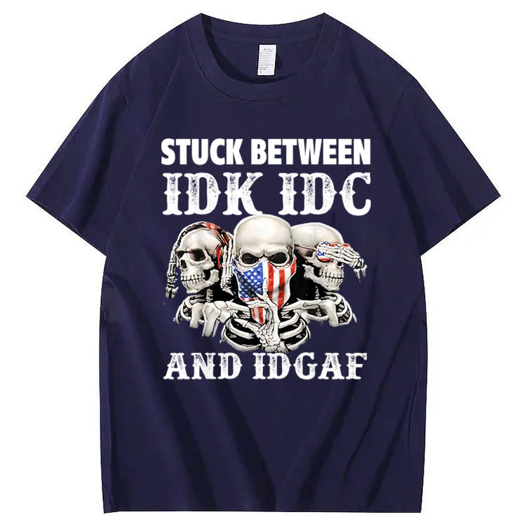 Stuck Between IDK, IDC And IDGAF USA T-Shirt
