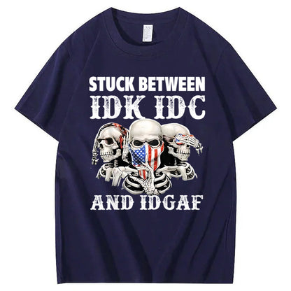 Stuck Between IDK, IDC And IDGAF USA T-Shirt