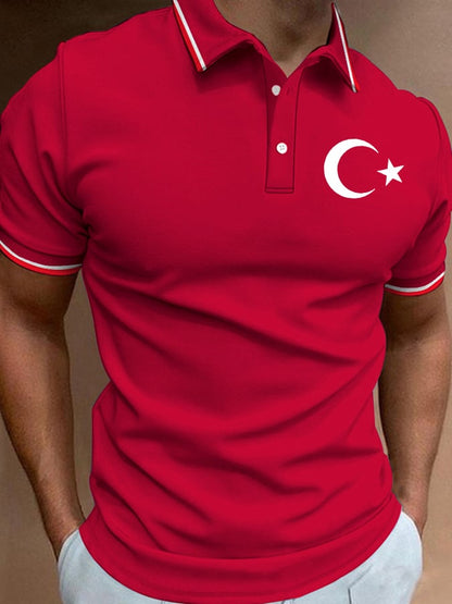 Men's Retro Turkish Liri Simple Polo Shirt